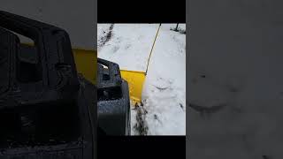 Snow plowing with New Iron Baltic Hydraulic V Plow atv snowplowing snowplow [upl. by Emiolhs299]