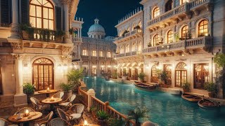 Relaxing Evening Ambience  Venetian Inspired Canal at Night [upl. by Anairda]