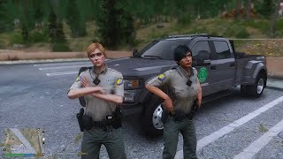 Gta 5 Lspdfr Playing As A Female Game Warden State Officer  F450 Patrol gta gta5 lspdfr [upl. by Rahm]