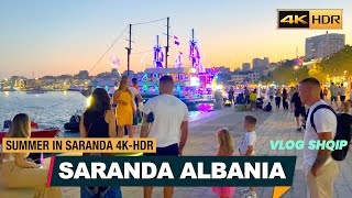 SARANDA ALBANIA SUMMER SEASON ⭐🌊 WALKING TOUR WITH SUBTITLES  SARANDE SHQIPERI【4K HDR】 [upl. by Cindelyn]