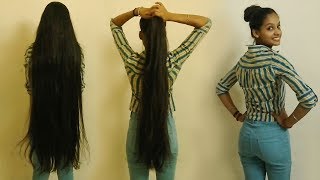 Easy Bun Hairstyles Thick Ponytails Bun Drops Braid amp Self Hair Play [upl. by Jezabel]