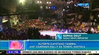 Duterte Cayetano tandem may campaign rally sa Tondo Maynila [upl. by Parsaye]