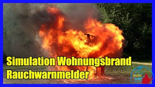 Rauchmelder  Lebensretter  Simulation Wohnungsbrand [upl. by Aicnelev]