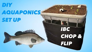 Build your own home Aquaponics system using a IBC Chop and Flip In Greenhouse DIY [upl. by Nevin]