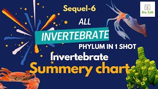 Invertebrate all Phylums in 1 shot  Invertebrate Phylum Summery Chart for all entrance [upl. by Horan724]