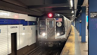 4566XBDFM Trains at Bleecker StreetBroadway Lafayette Street [upl. by Leunad]