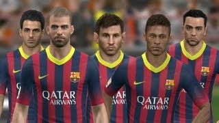 PES 2014  Barcelona Player Faces  HD 1080p [upl. by Oakie]