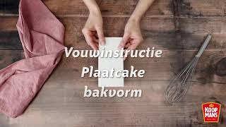 Koopmans Vouwinstructie plaatcake bakvorm [upl. by Alim745]