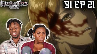 Female Titan Is Heartless  Attack on Titan 1x21 Reaction [upl. by Aytida]