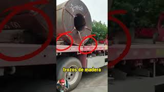 Usó un alambre para asegurar un rollo de acero trucks trailers camioneros camiones camion [upl. by Buchbinder]