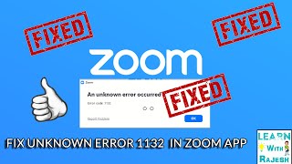 How to fix Zoom unexpected error code 1132 [upl. by Nelo]