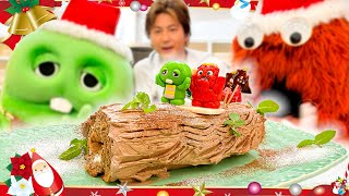 メリークリスマス♪丸太のケーキ【ブッシュドノエル】を作ってクリスマスパーティーしよう！ [upl. by Shifrah]