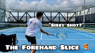 Tennis Forehand Lesson The Forehand Slice [upl. by Llertnac]