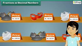 Fractions as Decimal Numbers  Tenths and Hundredths  Math  Class 5th  iPrep [upl. by Morgana287]