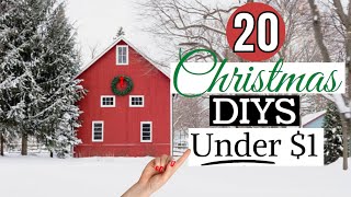 BEST CHRISTMAS DIY CRAFTS UNDER 1 and FREE Dollar Tree Christmas DIYS [upl. by Oir]