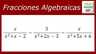 RESTAR FRACCIONES ALGEBRAICAS  Ejercicio 2 [upl. by Enialedam]