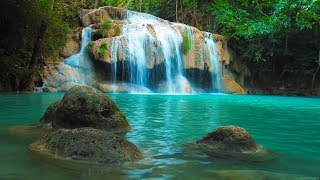 Entspannungsmusik  Natur Tiefenentspannung Stressabbau  4K Wasserfall [upl. by Howlend]