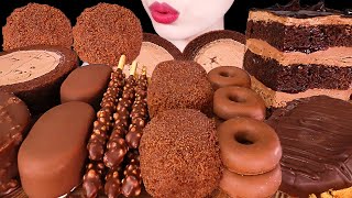 ASMR CHOCOLATE PARTY  ICE CREAM MOCHI TICO CAKE TWIX COOKIE SNACK 초콜릿 디저트 먹방 EATING｜MUKBANG [upl. by Nolaj]