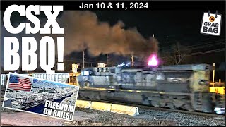 FLAMING CSX BBQ MEETS RACES 3WAYS FAIRFIELD SOUTHERN SWITCHER DEER LORAM… [upl. by Notyap]