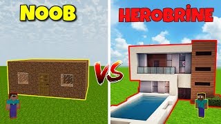 NOOB VS HEROBRİNE Ev Yapmak  Minecraft [upl. by Euqinaj815]