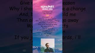 George Ezra  Budapest Lyrics shorts [upl. by Imogen]