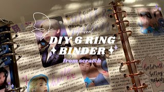 diy 6 ring binder ∥ how i made a 6 ring binder journal from scratch [upl. by Tnerb]