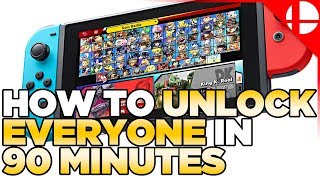 UNDER 90 MINUTES Fastest Way to Unlock Characters in Smash Ultimate  Works on 20 [upl. by Adnalahs732]