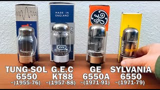 NOS 6550 amp KT88 Tubes Intro  TungSol GEC GE Sylvania for McIntosh MC275 Aegis tube amp [upl. by Yelats]