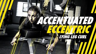 Accentuated Eccentric Lying Leg Curl  Poliquin Leg Curl Exercise Demonstration [upl. by Jemy]