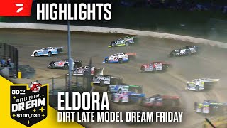 Friday Prelim  Dirt Late Model Dream at Eldora Speedway 6724  Highlights [upl. by Harrat]