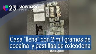 Hallan más de 2000 gramos de cocaína marihuana y pastillas de oxicodona en una casa de MiamiDade [upl. by Natividad34]