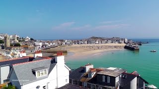 St Ives in Cornwall  Beach and Harbour On A Beautiful Sunny Day [upl. by Eselahc]