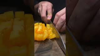 Cutting a yellow tomato fyp knife knifesharpening ray knifesharpener rui knives [upl. by Harilda501]