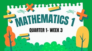 MATHEMATICS 1 QUARTER 1 WEEK 3 MATATAG CURRICULUM [upl. by Filipe]