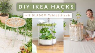 3 Ikea Hacks mit GLADOM  DIY Holz Mosaiktisch Makramee Beistelltisch amp Pflanzen Deko Idee [upl. by Steck392]