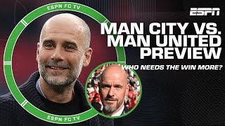 Previewing Manchester City vs Manchester United Who needs the win more  ESPN FC [upl. by Aicilf]