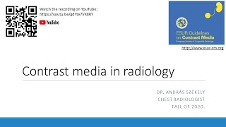 I Radiology lecture  Contrast media [upl. by Teriann338]