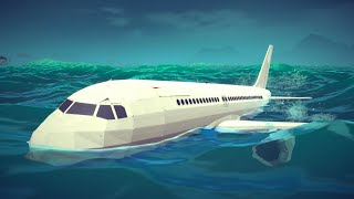 Airplane Crashes Into Water While Emergency Landing  Besiege [upl. by Tijnar723]