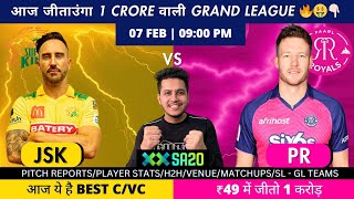 PR vs JSK Dream11 Prediction PR vs JSK Dream11 Durbans Paarl Royals vs Joburg Super Kings SA20 [upl. by Manuela]