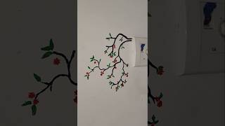 Wall painting ideas Simple wallpainting wallpainting art youtubeshorts highlights [upl. by Yanehs917]