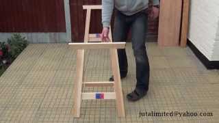 Folding Sawhorse  Timber Trestles  Woodworkers Benches [upl. by Anasiul]