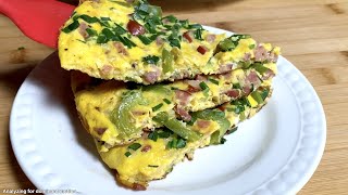 How to make Frittata without Oven Easy Frittata recipe 摊鸡蛋，煎鸡蛋饼 [upl. by Ahsim]