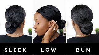 SLEEK EVERYDAY LOW BUN  RELAXED HAIR [upl. by Siron]