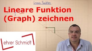 lineare Funktion Graph zeichnen im Koordinatensystem  Mathematik  Lehrerschmidt [upl. by Sullecram]