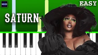 SZA  Saturn  Piano Tutorial EASY [upl. by Krantz49]