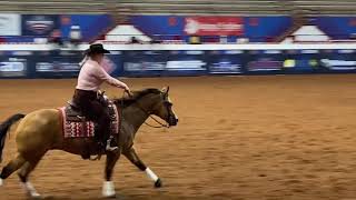 20230513 Red Dirt Reining  Rookie Level 1  Kira Osborn on Girl In Buckskin [upl. by Calv]