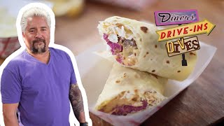 Guy Fieri Tries a Norwegian Meatball Wrap  Diners DriveIns and Dives  Food Network [upl. by Ikkiv]