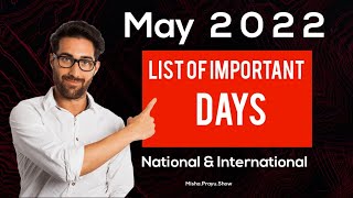 May 2022 Full List of important National and International Days  Special days in May 2022 [upl. by Anomar]