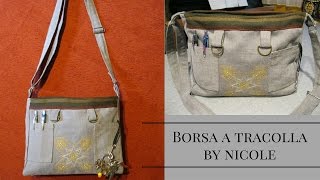 Borsa con chiusura a cerniera a tracolla  sew a zip bag [upl. by Cleveland]