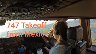 Female 747 Pilot TAKEOFF FROM MEXICO CITY [upl. by Michaeline]